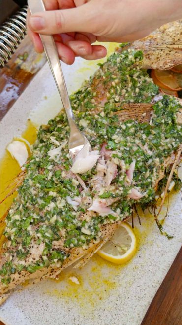 Aldergrills BBQ Recipe Stuffed Snapper with Herb Butter