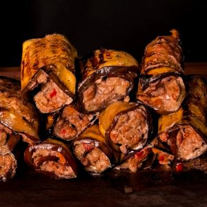 Aldergrills Turkish Eggplant Stuffed Kebabs Recipe