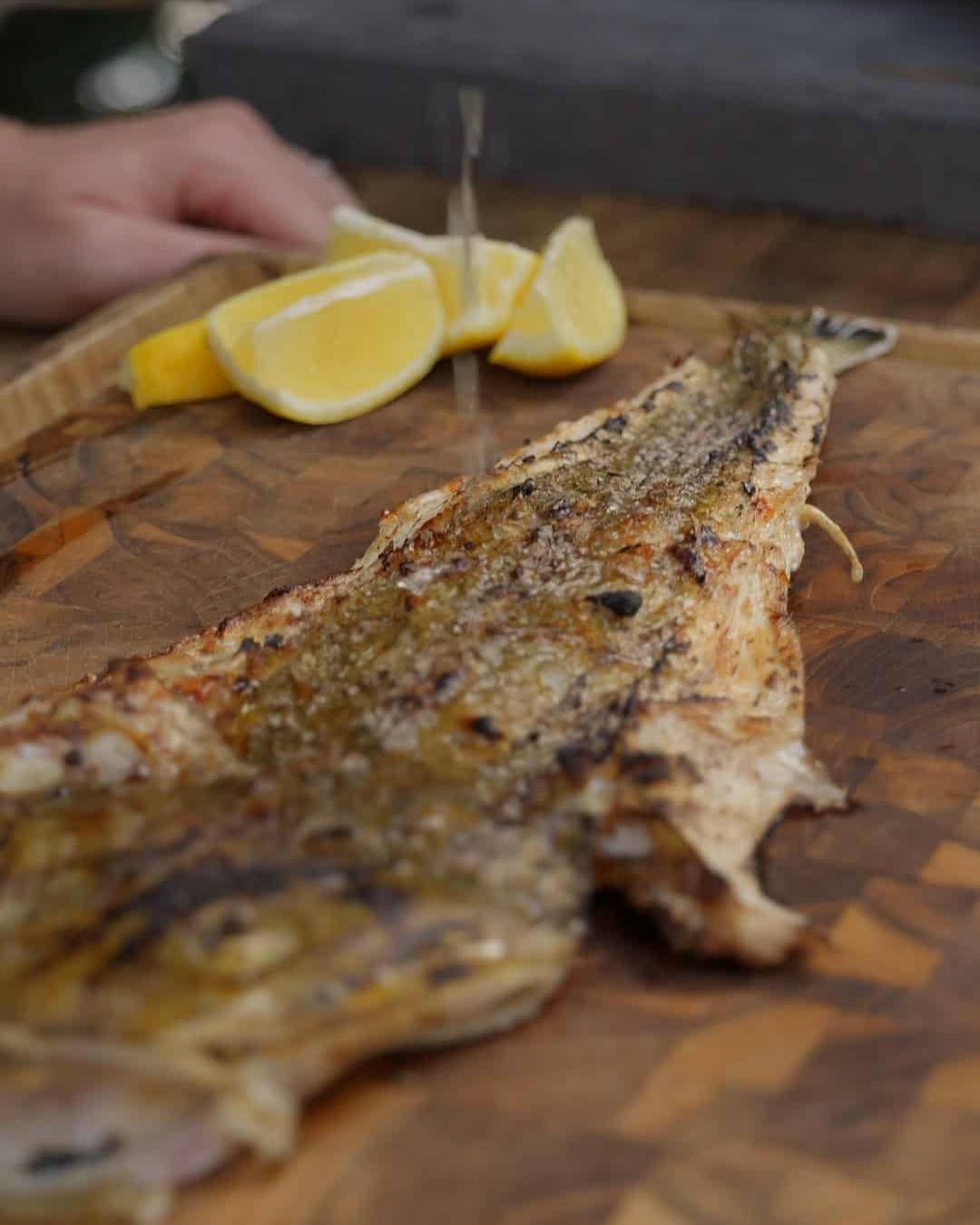 Aldergrills Grilled Flathead with Smoked Salt Lemon and Butter Recipe